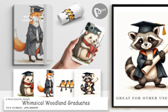 Whimsical Woodland Grad Digital Paper Product Image 1