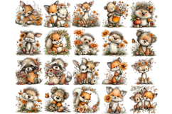 Whimsical Woodland Summer Animals Clipart Product Image 3