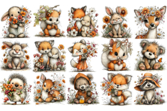 Whimsical Woodland Summer Animals Clipart Product Image 4