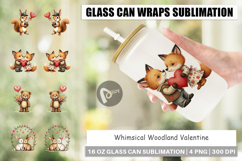 Woodland Valentine Storybook Glass Can Product Image 1