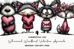 Whimsical Woodland Valentine Animals Clipart Product Image 1