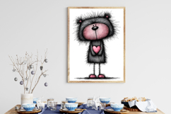 Whimsical Woodland Valentine Bear Clipart Product Image 3