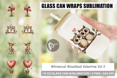 Woodland Valentine Storybook Glass Can Product Image 1