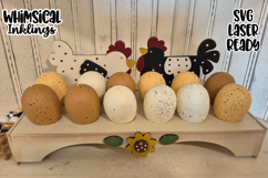 Whimsical Chicken Egg Tray Laser SVG Product Image 1