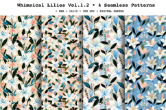 Whimsical Lilies Seamless Pattern Vol.1.2 - 4 PNG Product Image 1