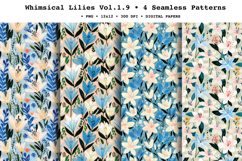 Whimsical Lilies Seamless Pattern Vol.1.9 - 4 PNG Product Image 1