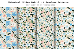Whimsical Lilies Seamless Pattern Vol.1.10 - 4 PNG Product Image 1
