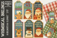 Whimsical Christmas Tags Sublimation Clipart Product Image 1