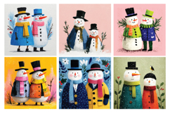 Whimsical Snowmen Digital Paper Vol.1, 40 PNG &amp; JPEG Product Image 2