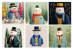 Whimsical Snowmen Digital Paper Vol.1, 40 PNG &amp; JPEG Product Image 3