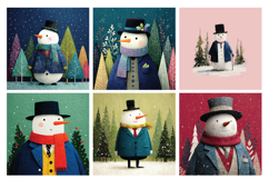 Whimsical Snowmen Digital Paper Vol.1, 40 PNG &amp; JPEG Product Image 4