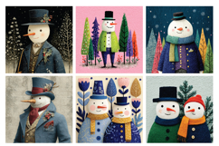 Whimsical Snowmen Digital Paper Vol.2, 40 PNG &amp; JPEG Product Image 4