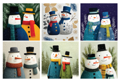 Whimsical Snowmen Digital Paper Vol.2, 40 PNG &amp; JPEG Product Image 5
