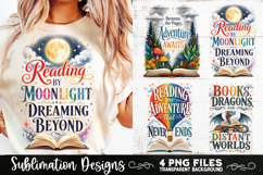 Whimsical reading sublimation PNG, Reading 4 PNG, Book Lover Product Image 3