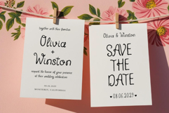 Whimsy Brides Handwritten Curly Script Font Wedding Font Product Image 18