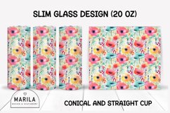 Whimsy Flowers Skinny Tumbler sublimation designs #1 Product Image 1