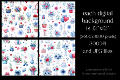 July 4th Patterns, 4th of July Whimsy Floral Patterns, s3 Product Image 2
