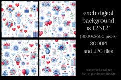 July 4th Patterns, 4th of July Whimsy Floral Patterns, s5 Product Image 2