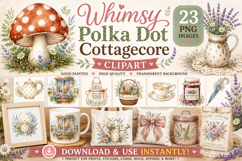 Whimsy Polka Dot Cottagecore PNG Clipart | 23 Images Product Image 1