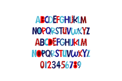 Whimsy Red, White, and Blue Color Font Product Image 7