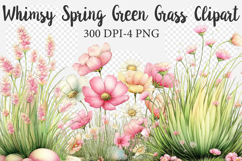 Whimsy Spring Green Grass Clipart Product Image 1