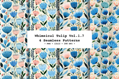 Whimsical Tulip Seamless Pattern Vol.1.7 - 4 PNG Product Image 1