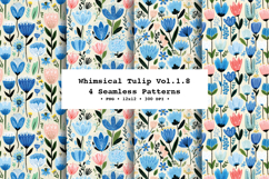 Whimsical Tulip Seamless Pattern Vol.1.8 - 4 PNG Product Image 1