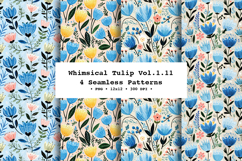 Whimsical Tulip Seamless Pattern Vol.1.11 - 4 PNG Product Image 1