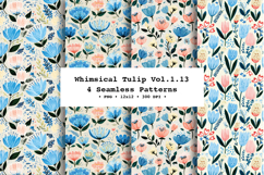 Whimsical Tulip Seamless Pattern Vol.1.13 - 4 PNG Product Image 1