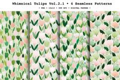 Whimsical Tulips Seamless Pattern Vol.2.1 - 4 PNG Product Image 1