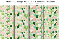 Whimsical Tulips Seamless Pattern Vol.2.2 - 4 PNG Product Image 1