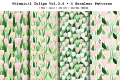 Whimsical Tulips Seamless Pattern Vol.2.4 - 4 PNG Product Image 1