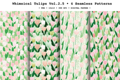 Whimsical Tulips Seamless Pattern Vol.2.5 - 4 PNG Product Image 1