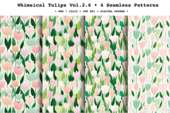 Whimsical Tulips Seamless Pattern Vol.2.6 - 4 PNG Product Image 1