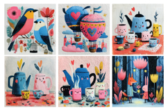 Whimsical Valentine Digital Paper,40 High Quality PNG &amp; JPEG Product Image 2