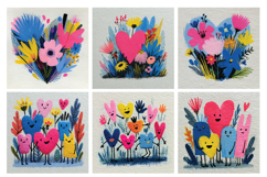 Whimsical Valentine Digital Paper,40 High Quality PNG &amp; JPEG Product Image 4