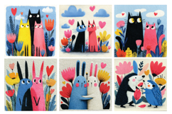 Whimsical Valentine Digital Paper,40 High Quality PNG &amp; JPEG Product Image 6