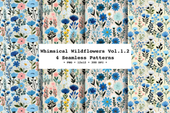 Whimsical Wildflowers Seamless Pattern Vol.1.2 - 4 PNG Product Image 1