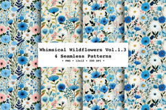 Whimsical Wildflowers Seamless Pattern Vol.1.3 - 4 PNG Product Image 1