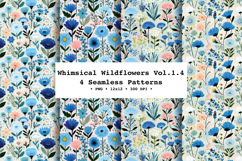 Whimsical Wildflowers Seamless Pattern Vol.1.4 - 4 PNG Product Image 1