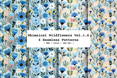 Whimsical Wildflowers Seamless Pattern Vol.1.6 - 4 PNG Product Image 1