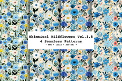 Whimsical Wildflowers Seamless Pattern Vol.1.8 - 4 PNG Product Image 1
