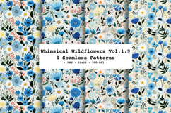 Whimsical Wildflowers Seamless Pattern Vol.1.9 - 4 PNG Product Image 1
