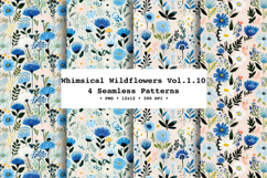 Whimsical Wildflowers Seamless Pattern Vol.1.10 - 4 PNG Product Image 1