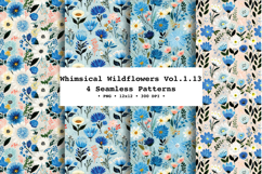 Whimsical Wildflowers Seamless Pattern Vol.1.13 - 4 PNG Product Image 1