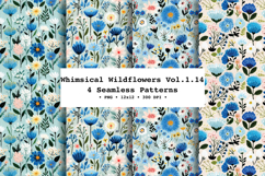 Whimsical Wildflowers Seamless Pattern Vol.1.14 - 4 PNG Product Image 1