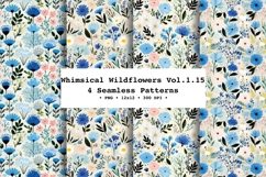 Whimsical Wildflowers Seamless Pattern Vol.1.15 - 4 PNG Product Image 1