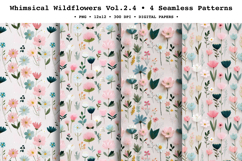 Whimsical Wildflowers Seamless Pattern Vol.2.4 - 4 PNG Product Image 1
