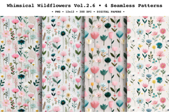 Whimsical Wildflowers Seamless Pattern Vol.2.6 - 4 PNG Product Image 1