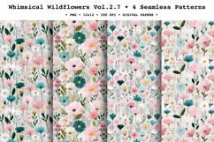 Whimsical Wildflowers Seamless Pattern Vol.2.7 - 4 PNG Product Image 1